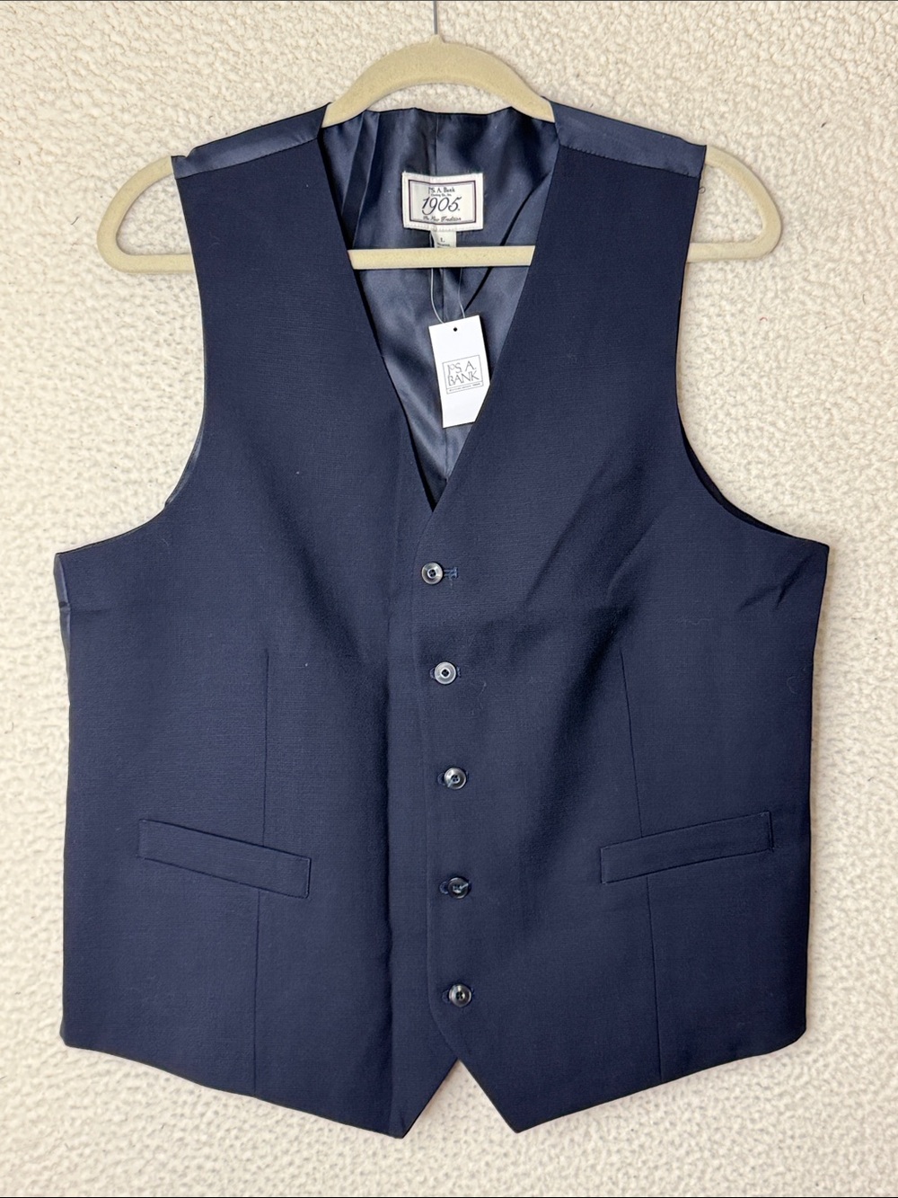 NWT Jos. A. Bank 1905 Collection Suit Separate Vest Navy Blue Large